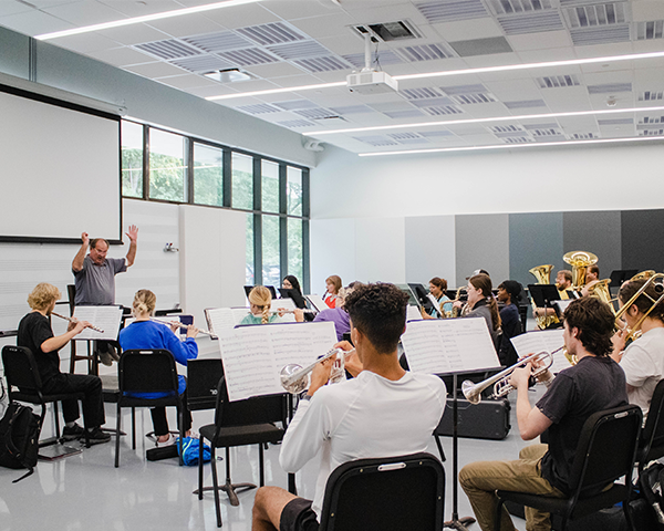 Music students practice