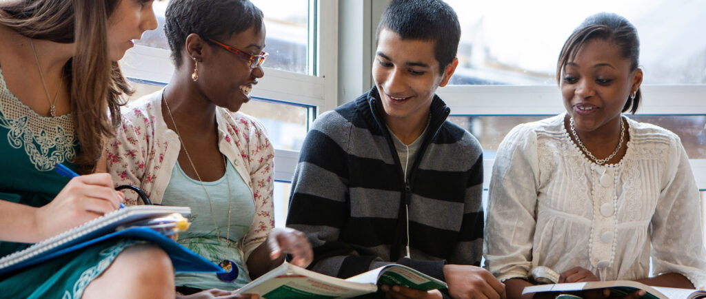 Group of students studying