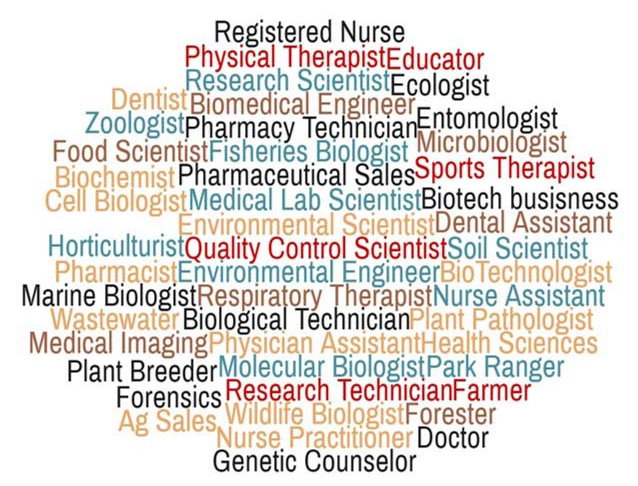 Biology medical careers list 