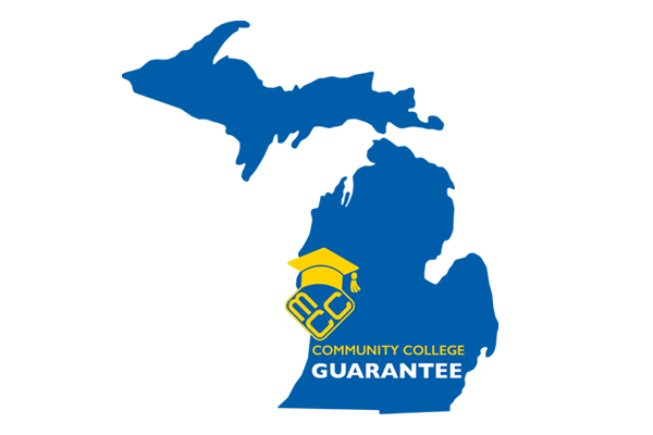 Michigan Community College Guarantee logo with MCC icon with a graduation cap