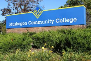 Muskegon Community College sign outdoors